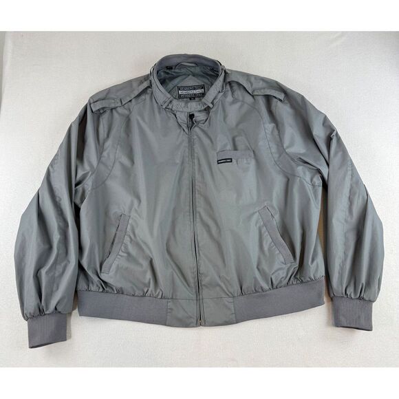 Vintage Members Only Jacket 4X Gray Zip Up Classic Style Sopranos - Picture 1 of 10